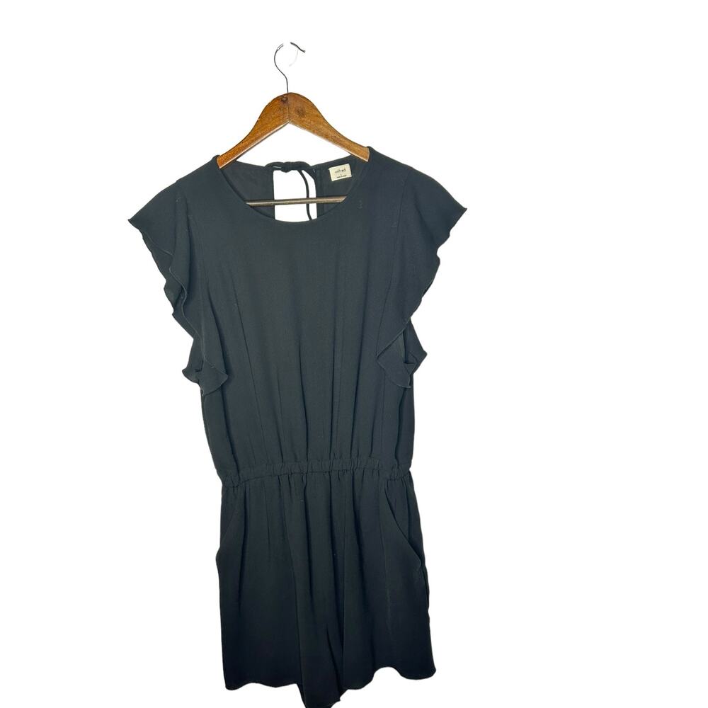 Aritzia Wilfred Fleurette Open Back Romper With Pockets Black Large